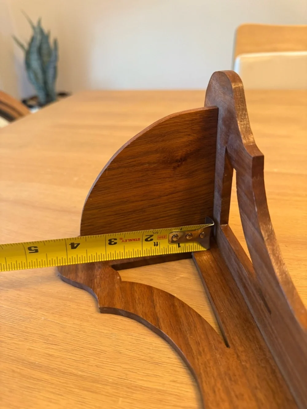 Vintage small wooden decorative corner display shelf